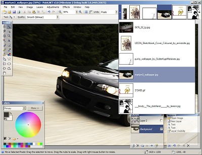 Paint.NET 3.0's multi-document tab strip